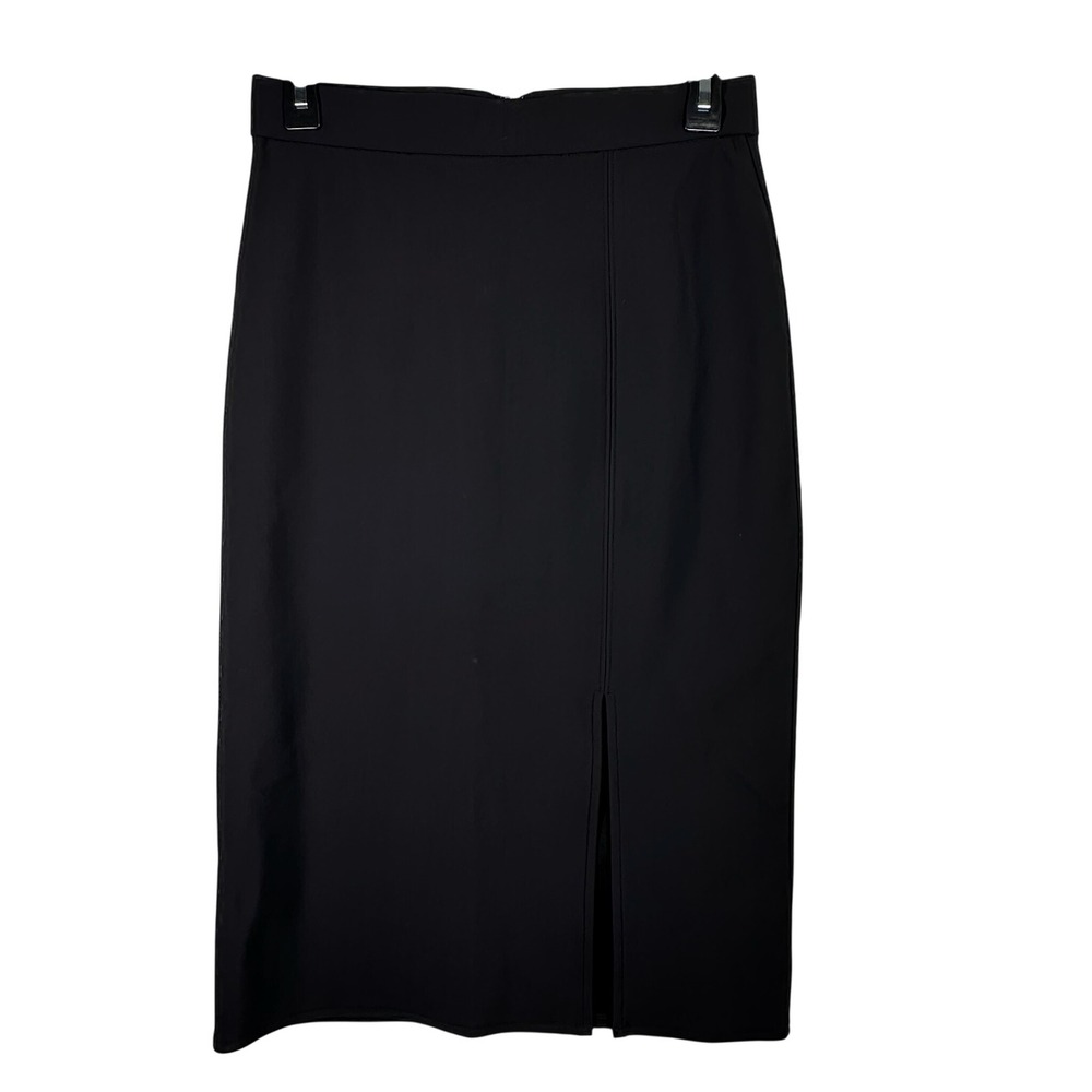 Ookie and Lala Black High Waist Pencil Skirt Front Slit Midi Women's‎ Medium